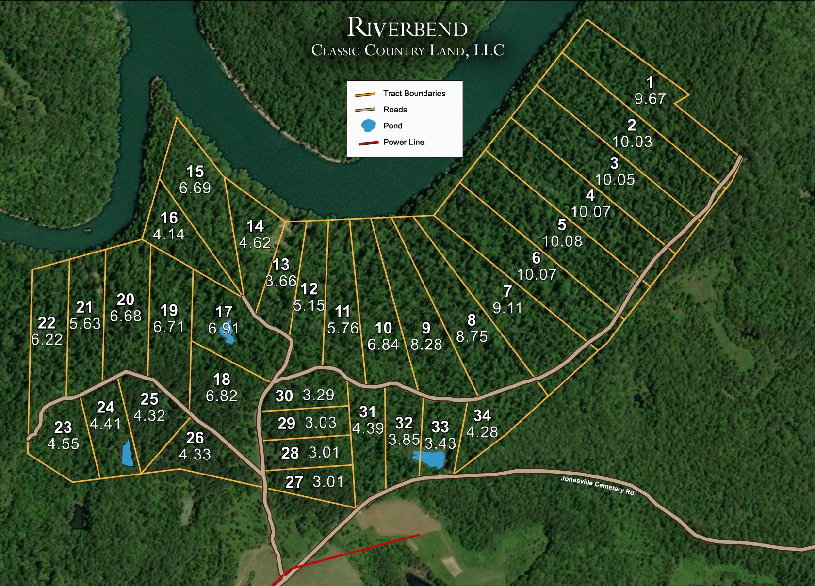Plat map for Riverbend in Wayne County, Kentucky